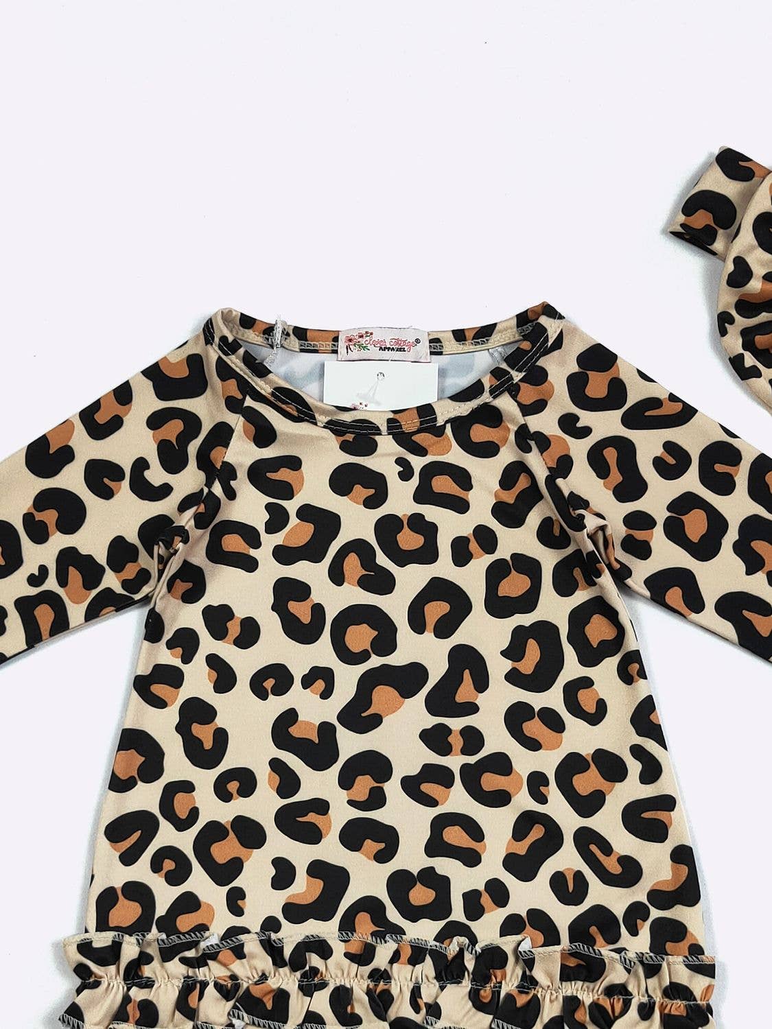 Cheetah Baby Gown and headband