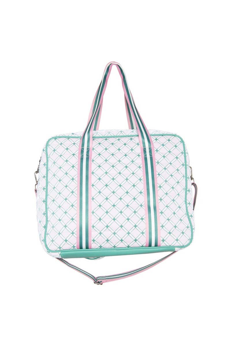Light Pink and Green Pattern Pickleball Bag: Light Pink