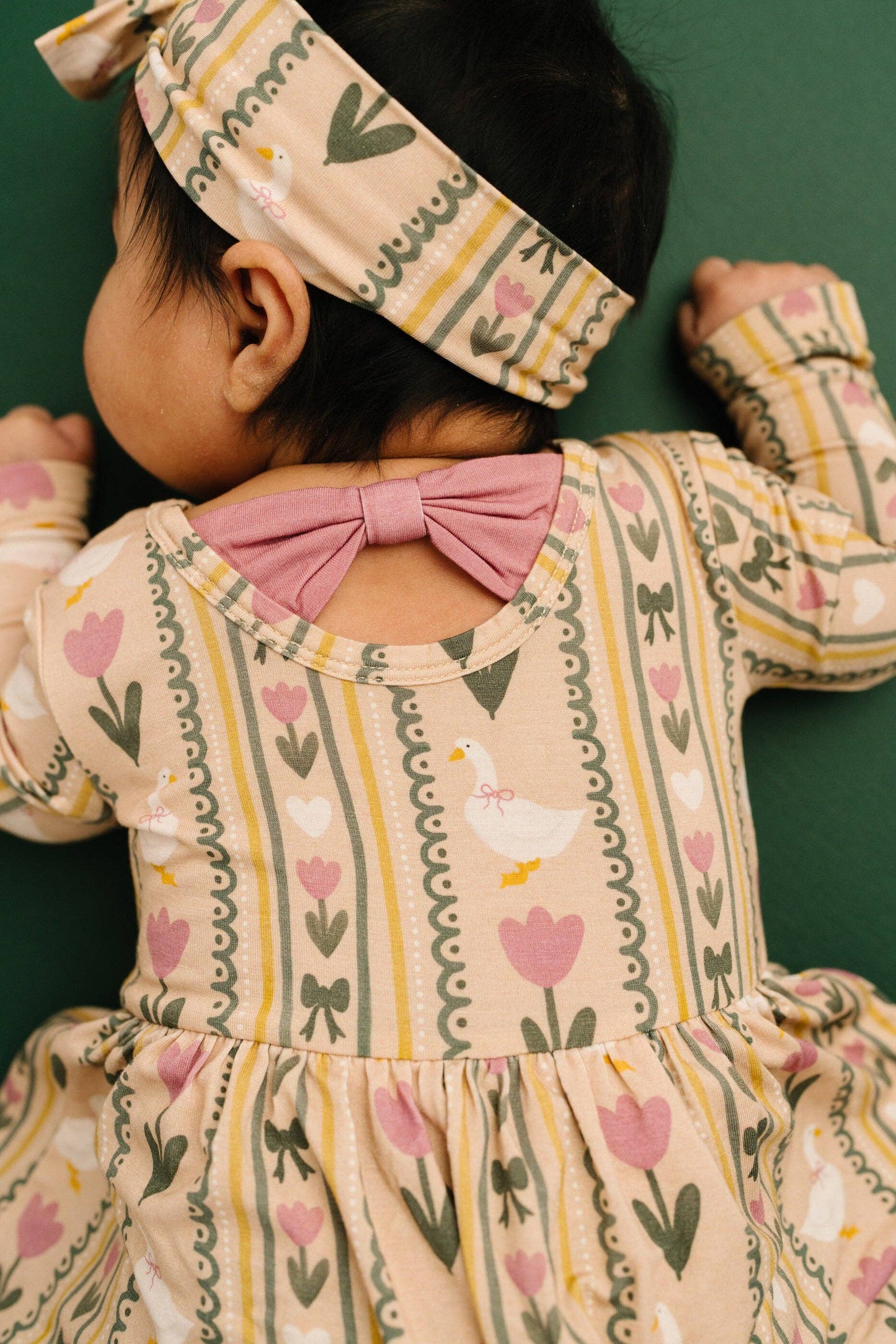 Spring Goose Long Sleeve Bodysuit Bamboo Dress: 3T