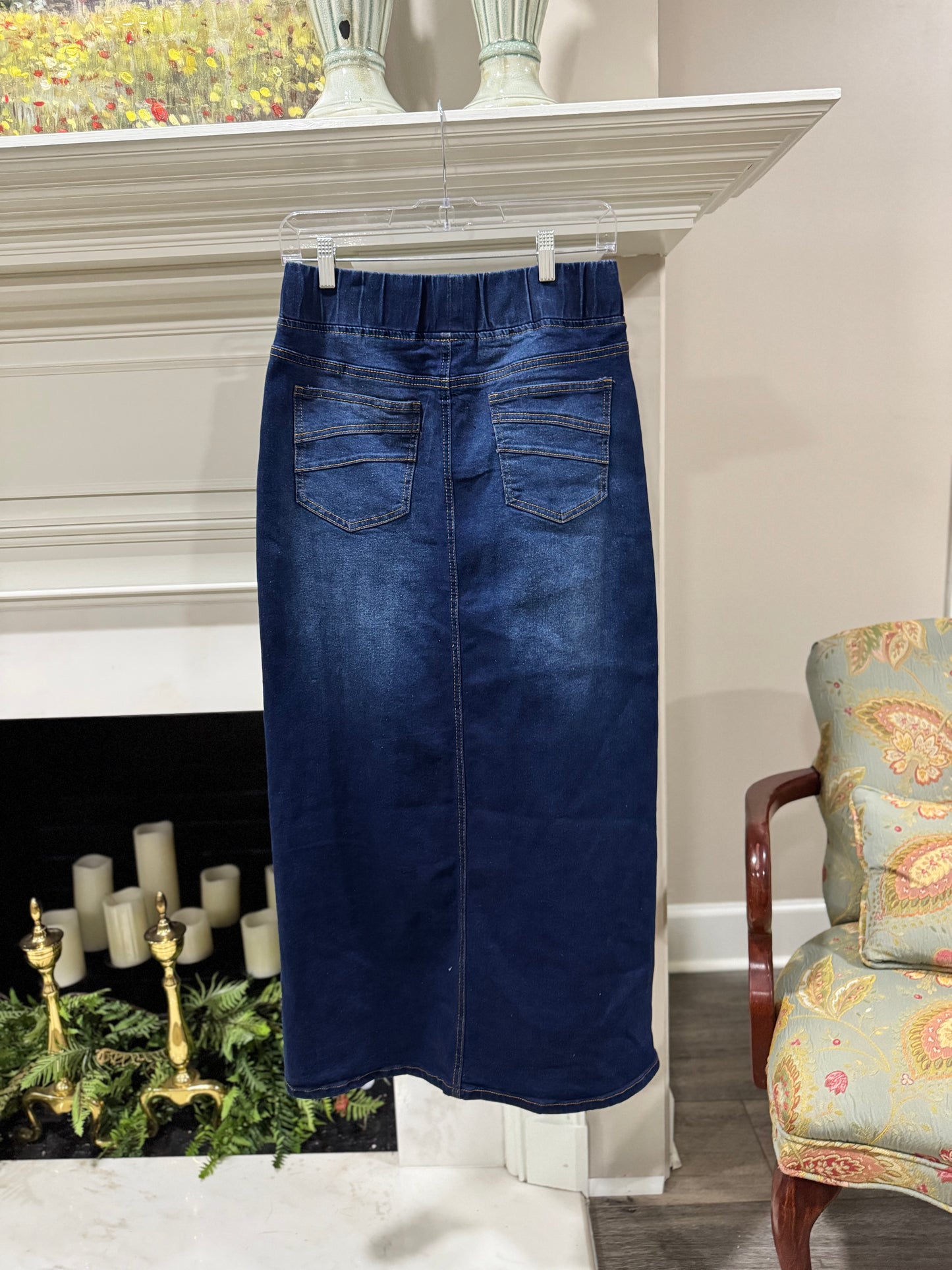 Elastic Band Denim Skirt