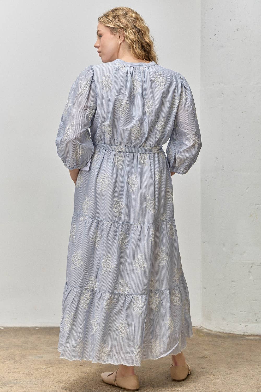 Plus Size Sky Bloom Maxi Dress