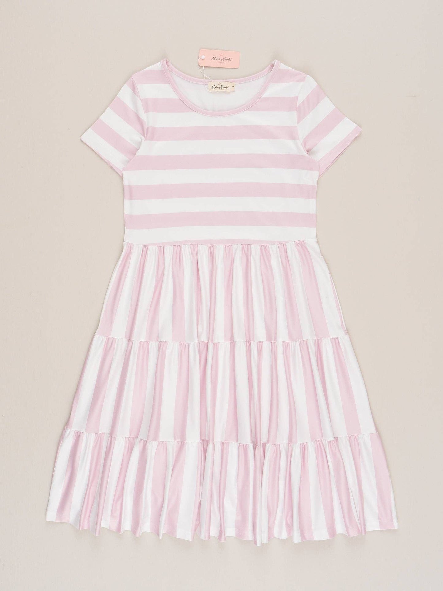 Striped Swing Dress - Mauve: Girl / XL(5yrs)