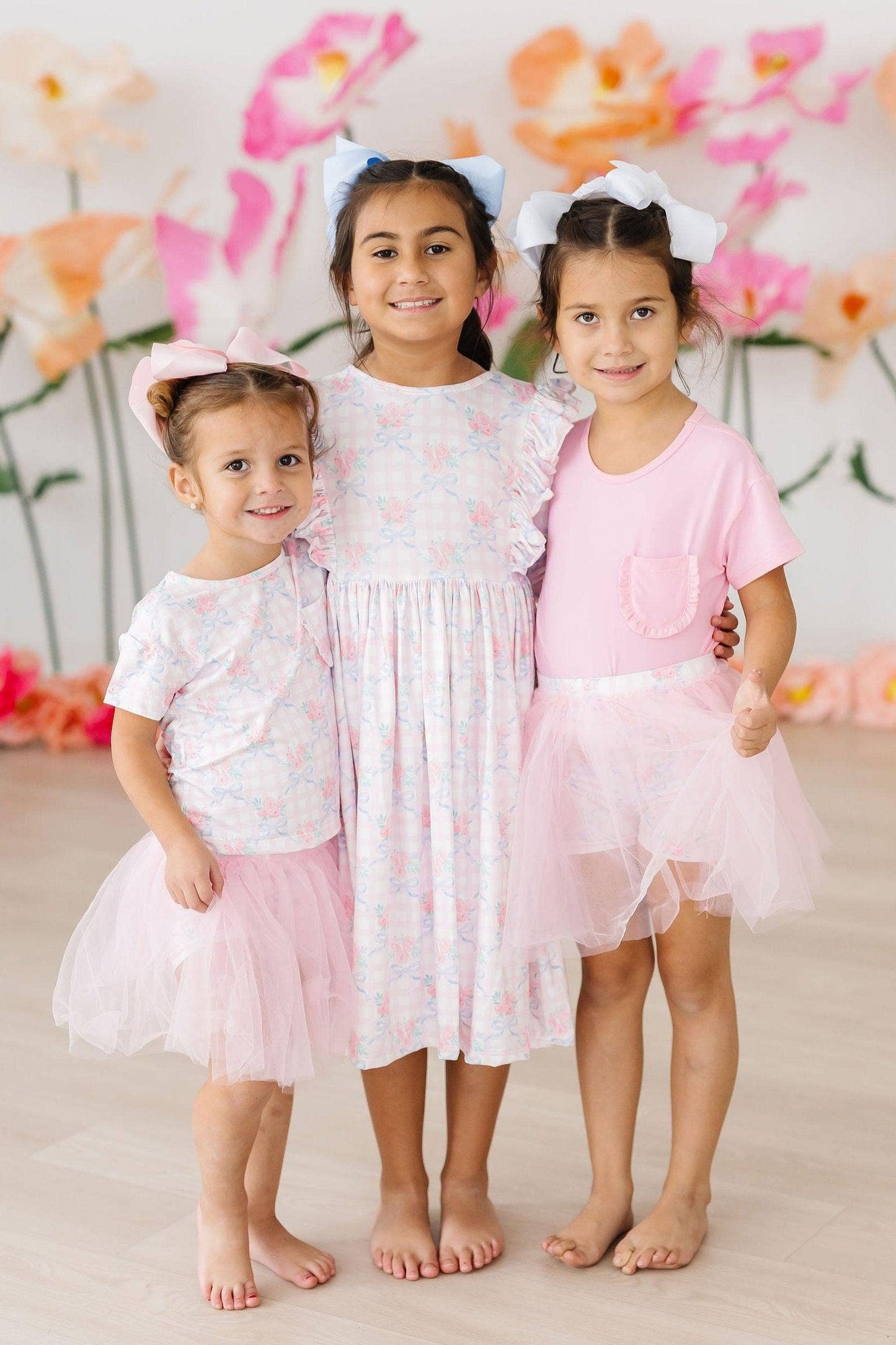 Ribbons & Roses 3/4 Sleeve Ruffle Twirl Dress: 4T