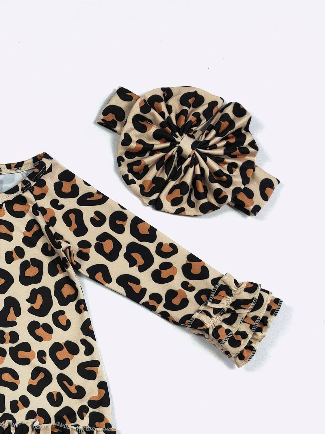 Cheetah Baby Gown and headband