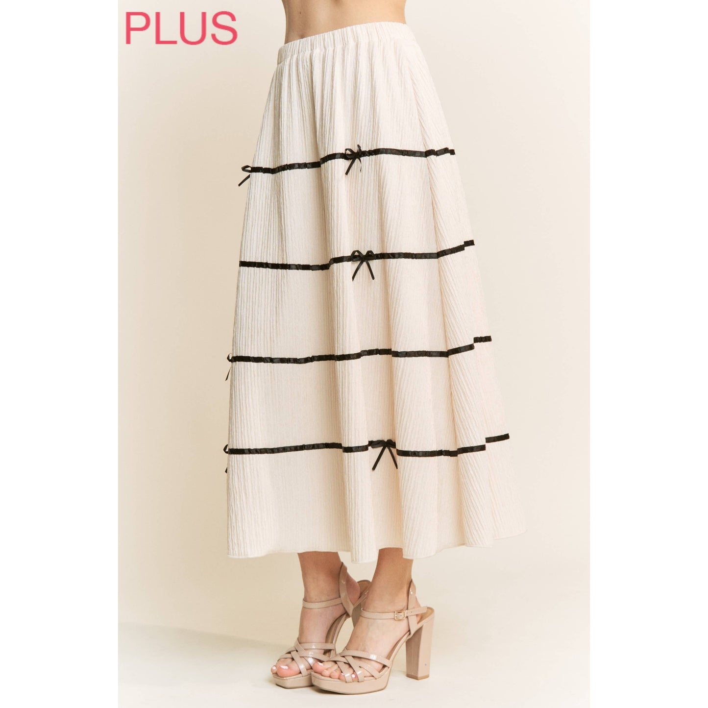 Chantilly Bow-Tier Maxi Skirt