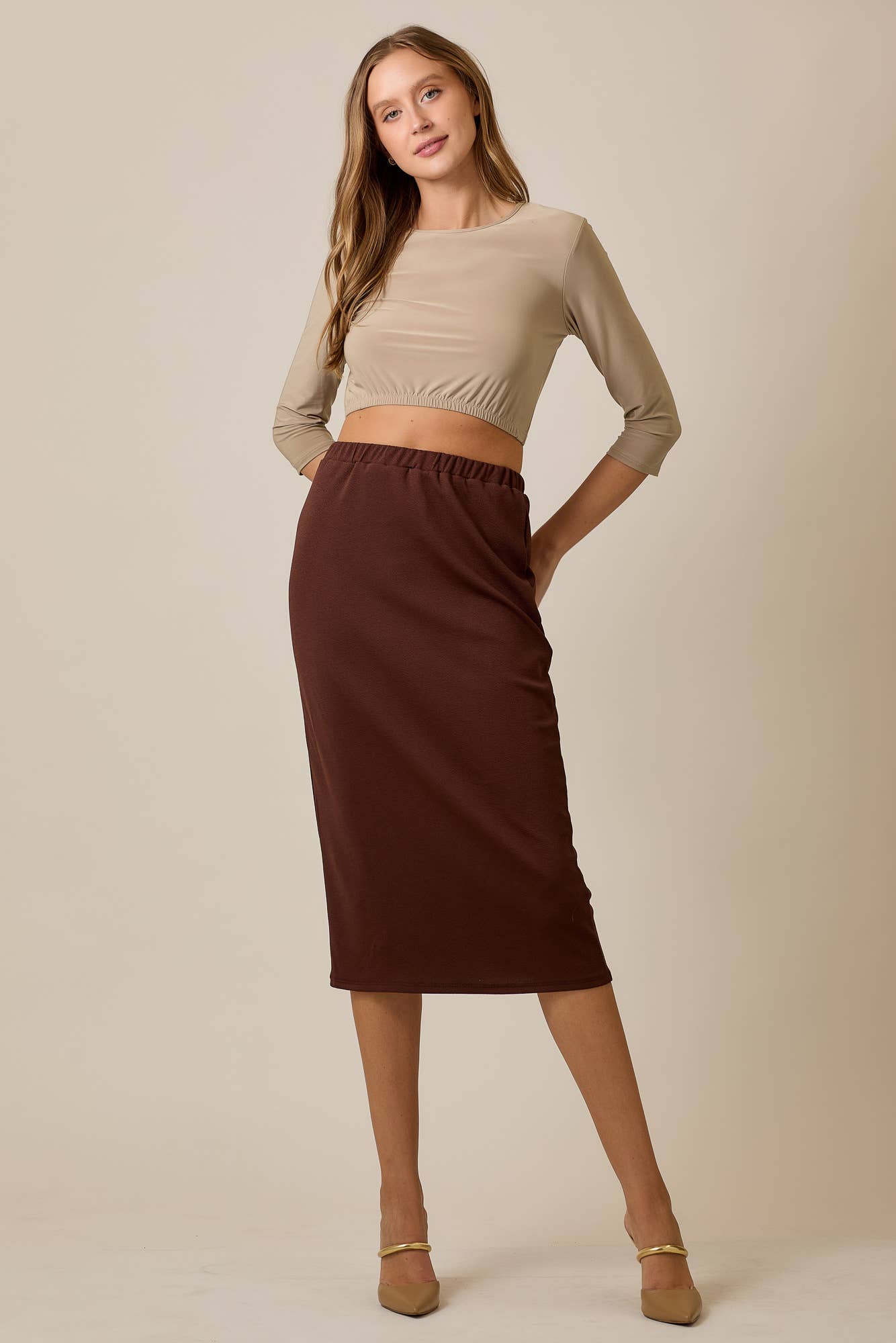 Choco Midi Pencil Skirt