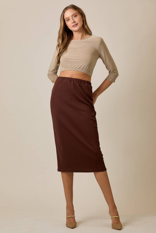 Choco Midi Pencil Skirt