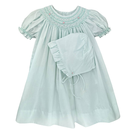 Mint Bishop Smocked Dress