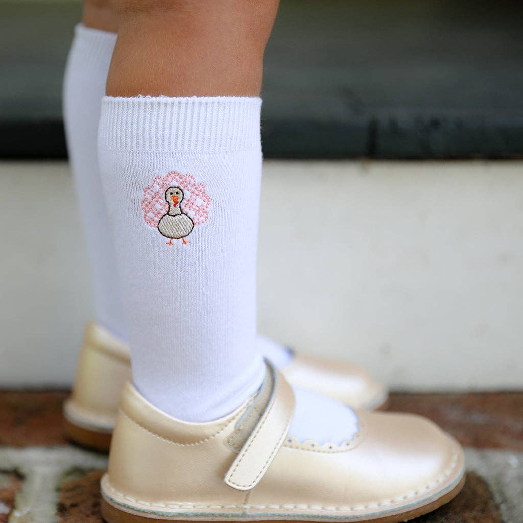 White Knee Socks: Newborn