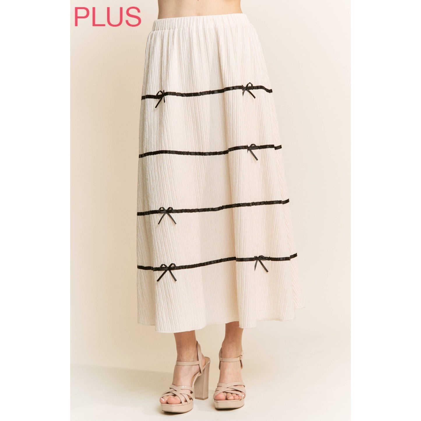 Chantilly Bow-Tier Maxi Skirt
