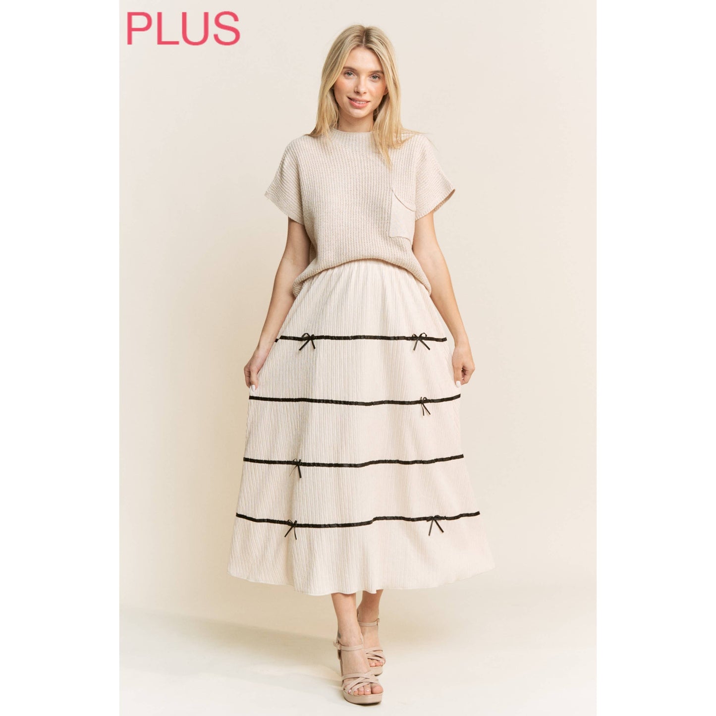 Chantilly Bow-Tier Maxi Skirt