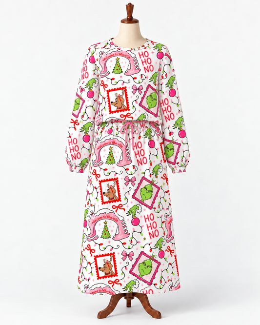 Girls Ho Ho No! Grinch Loungewear Set- PREORDER