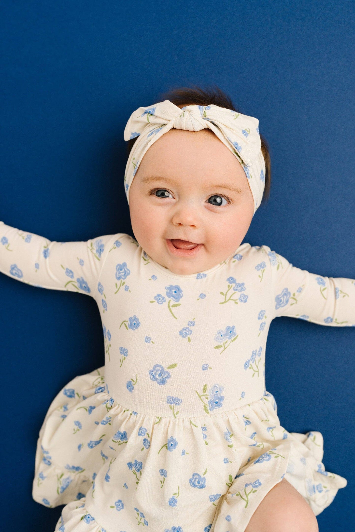 Blue Blooms Bodysuit Bamboo Dress: 2T