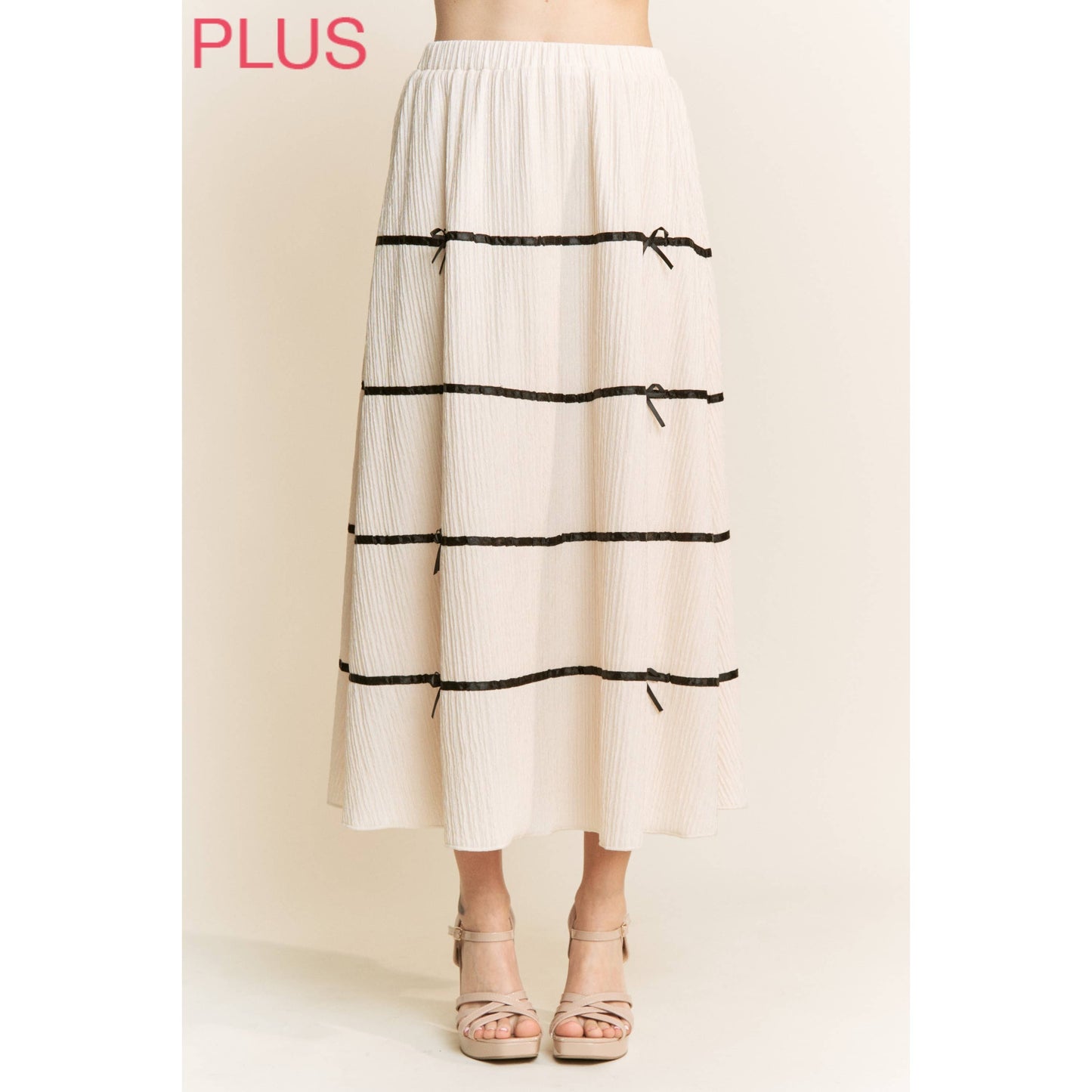 Chantilly Bow-Tier Maxi Skirt
