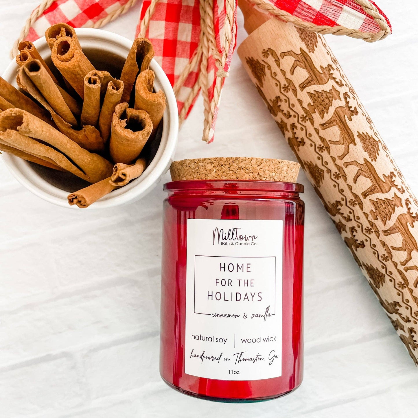 Home for the Holidays Soy Candle 100% Natural Soy Wax | Wooden-Wick Candles | Clean-Burning & Long-Lasting