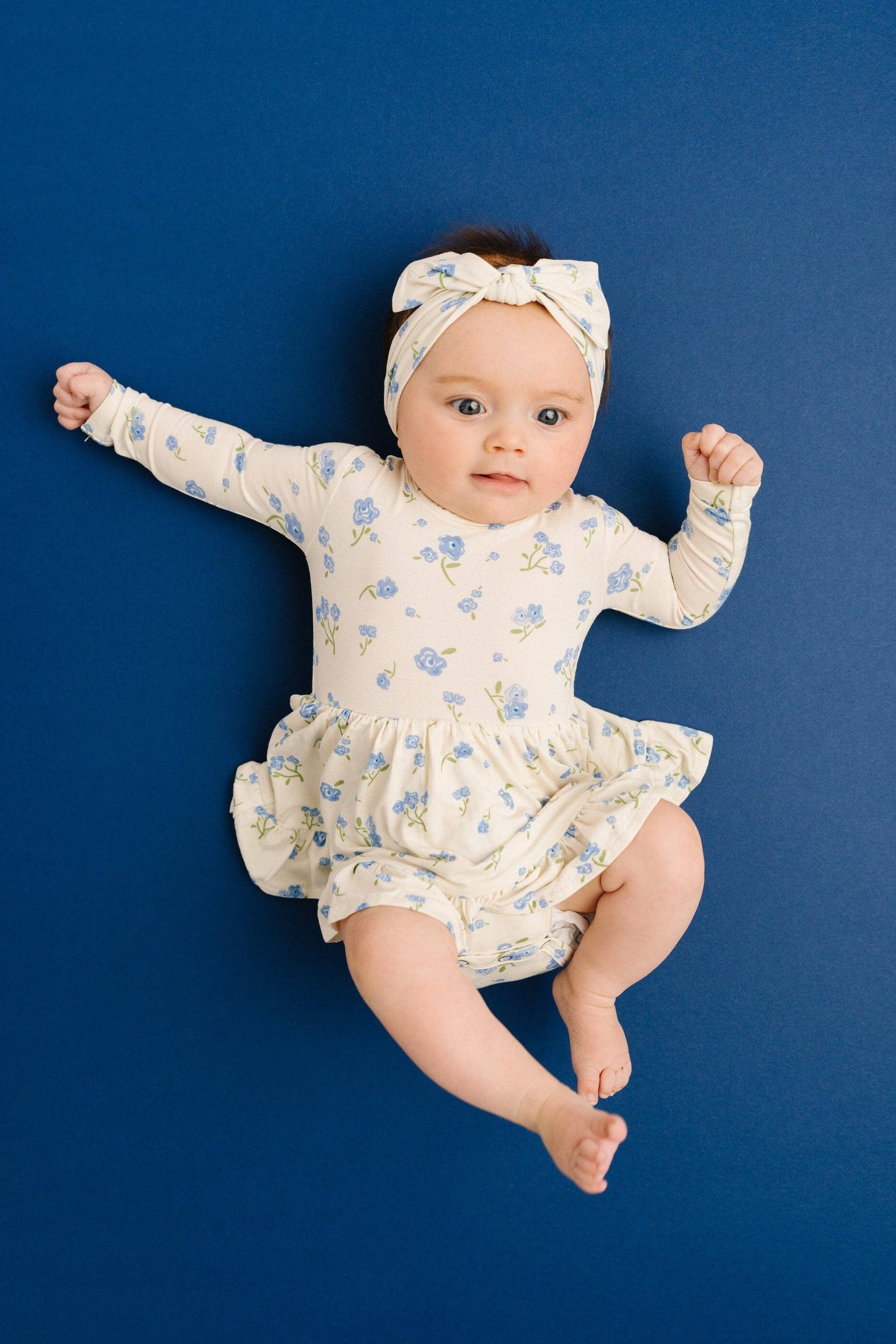 Blue Blooms Bodysuit Bamboo Dress: 2T