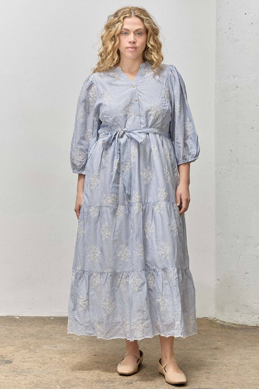 Plus Size Sky Bloom Maxi Dress