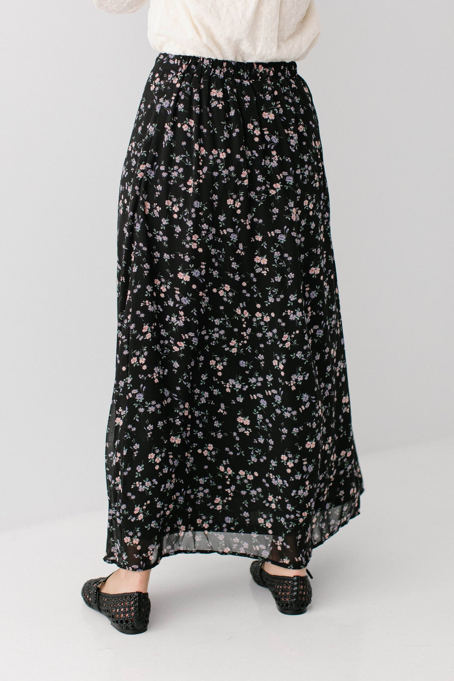 Meadow Lane Floral Maxi Skirt- Plus Size