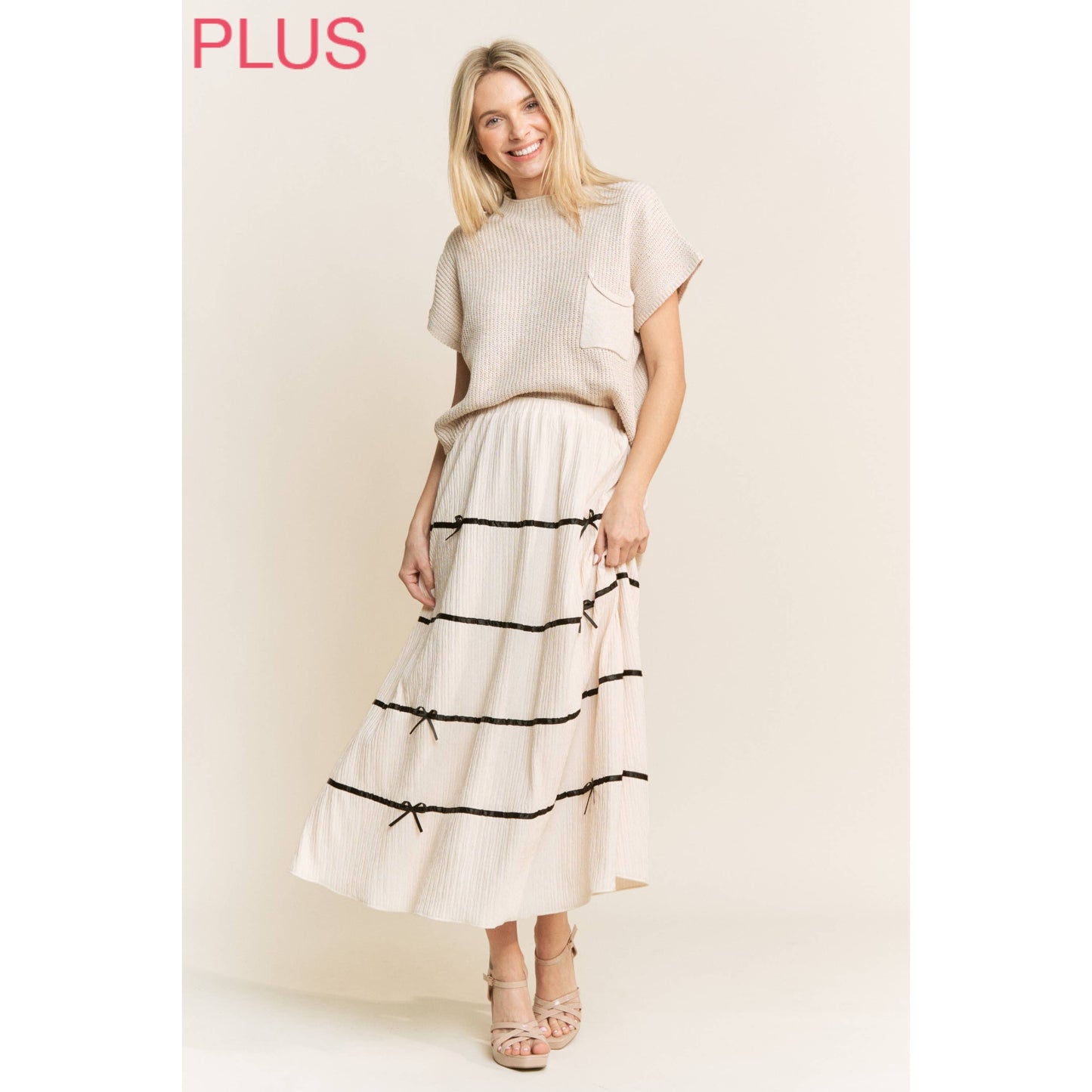 Chantilly Bow-Tier Maxi Skirt