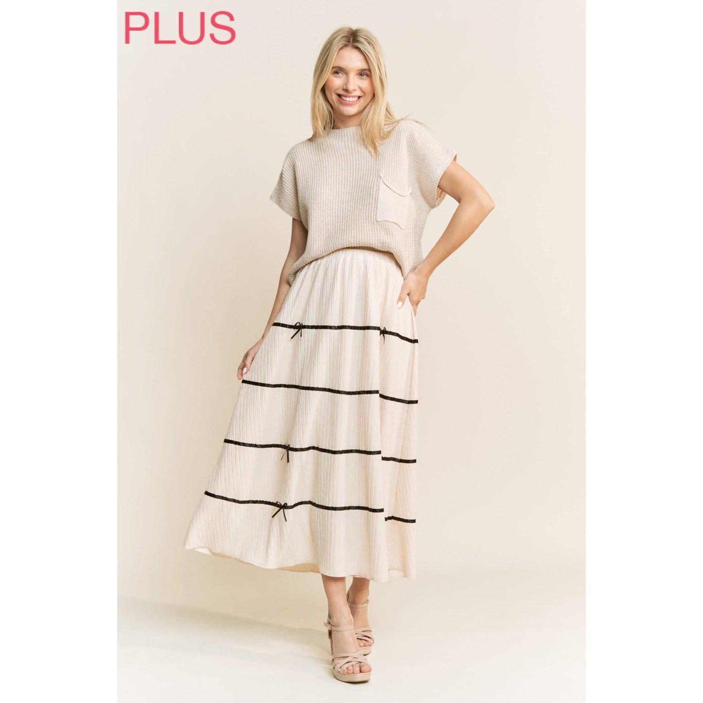 Chantilly Bow-Tier Maxi Skirt