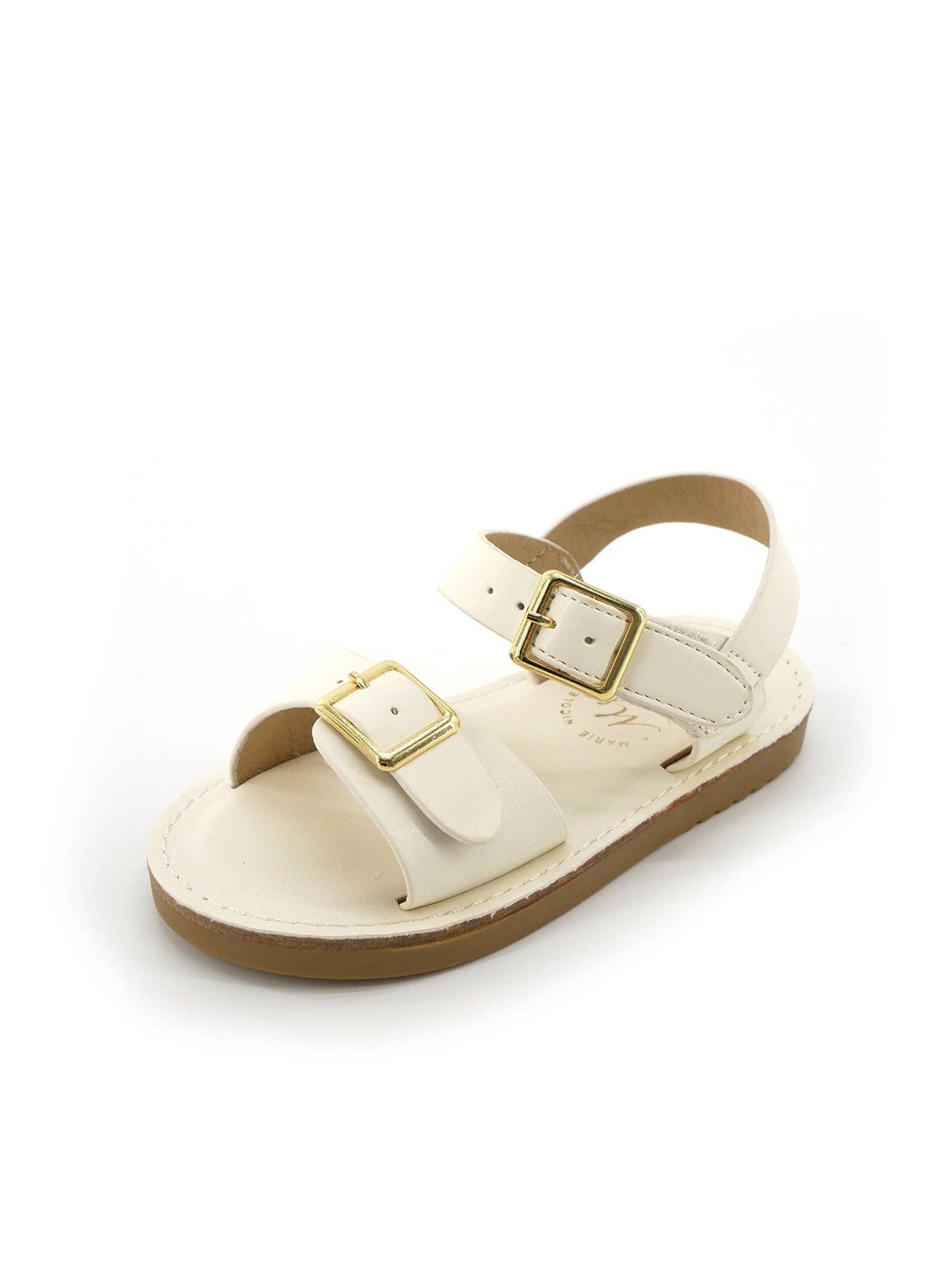 Double Buckle Sandals - White: 5C
