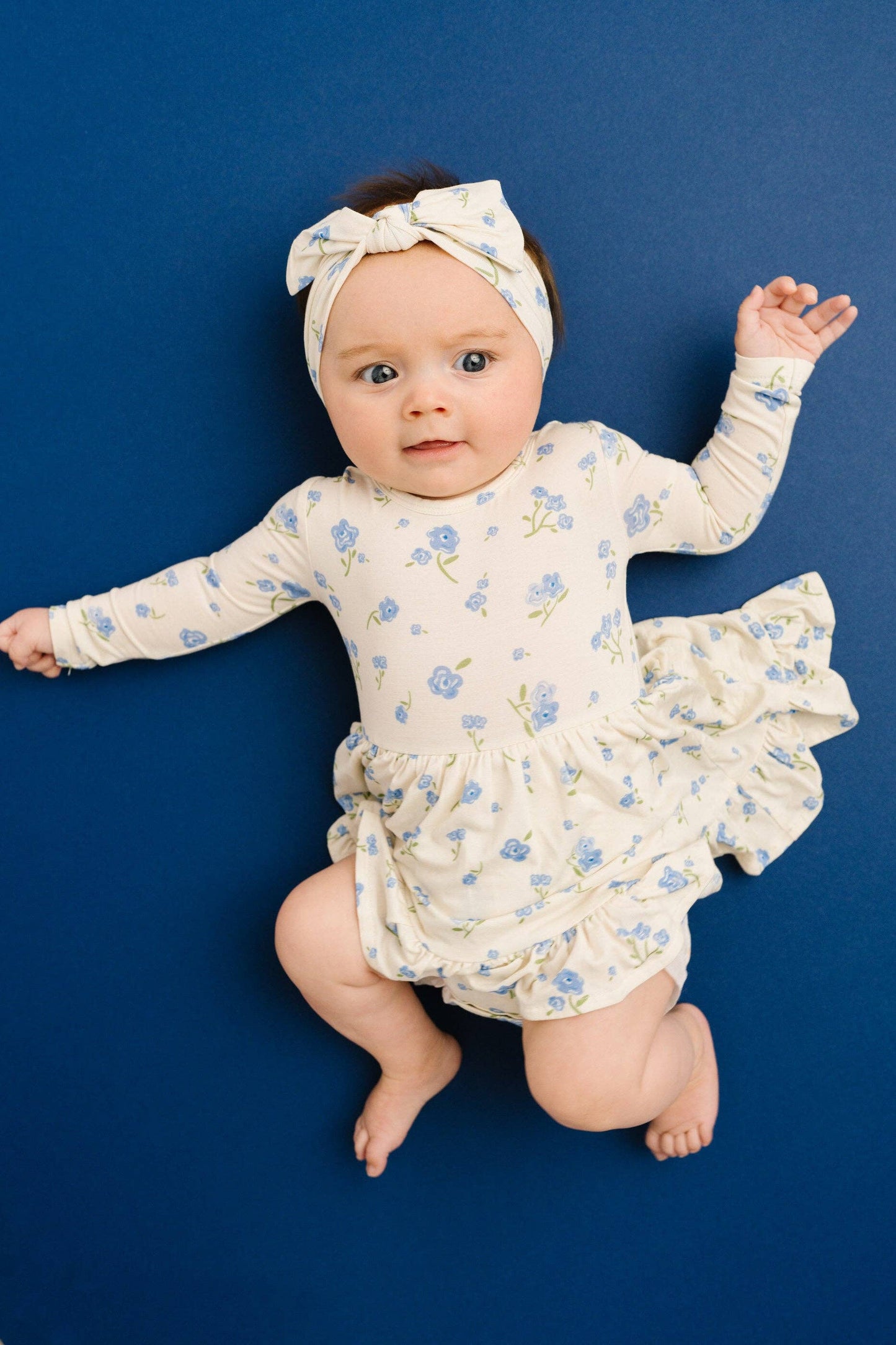 Blue Blooms Bodysuit Bamboo Dress: 2T