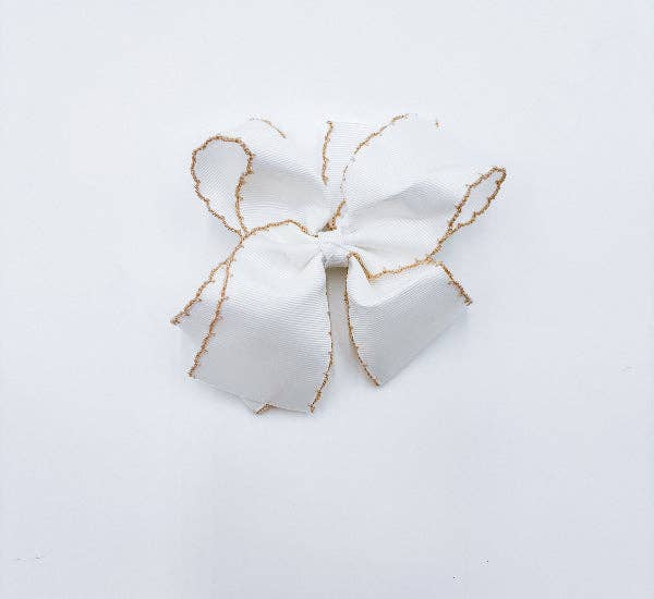 Bows - Large: White w/ White trim