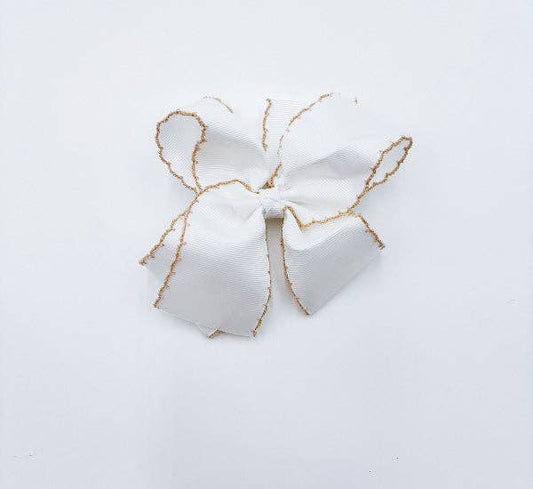 Bows - Large: White w/ White trim