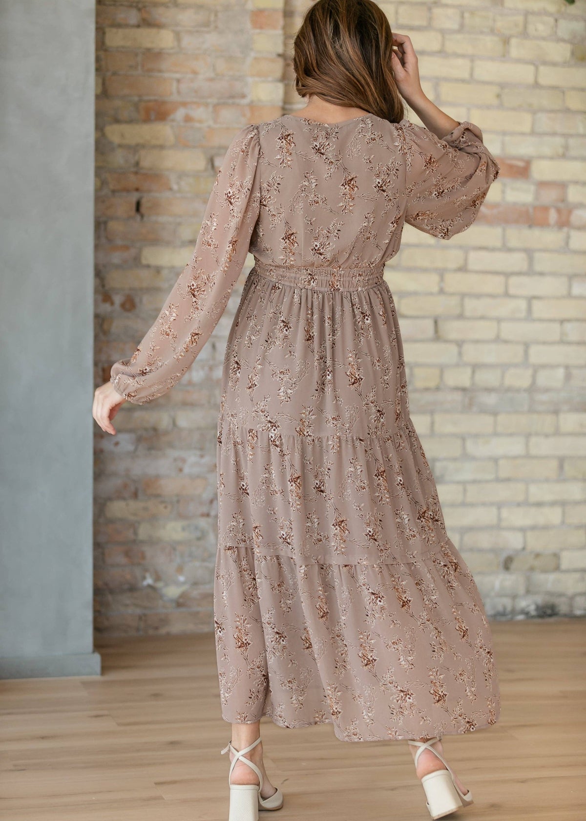 Celia Brown Floral Maxi Dress: XL