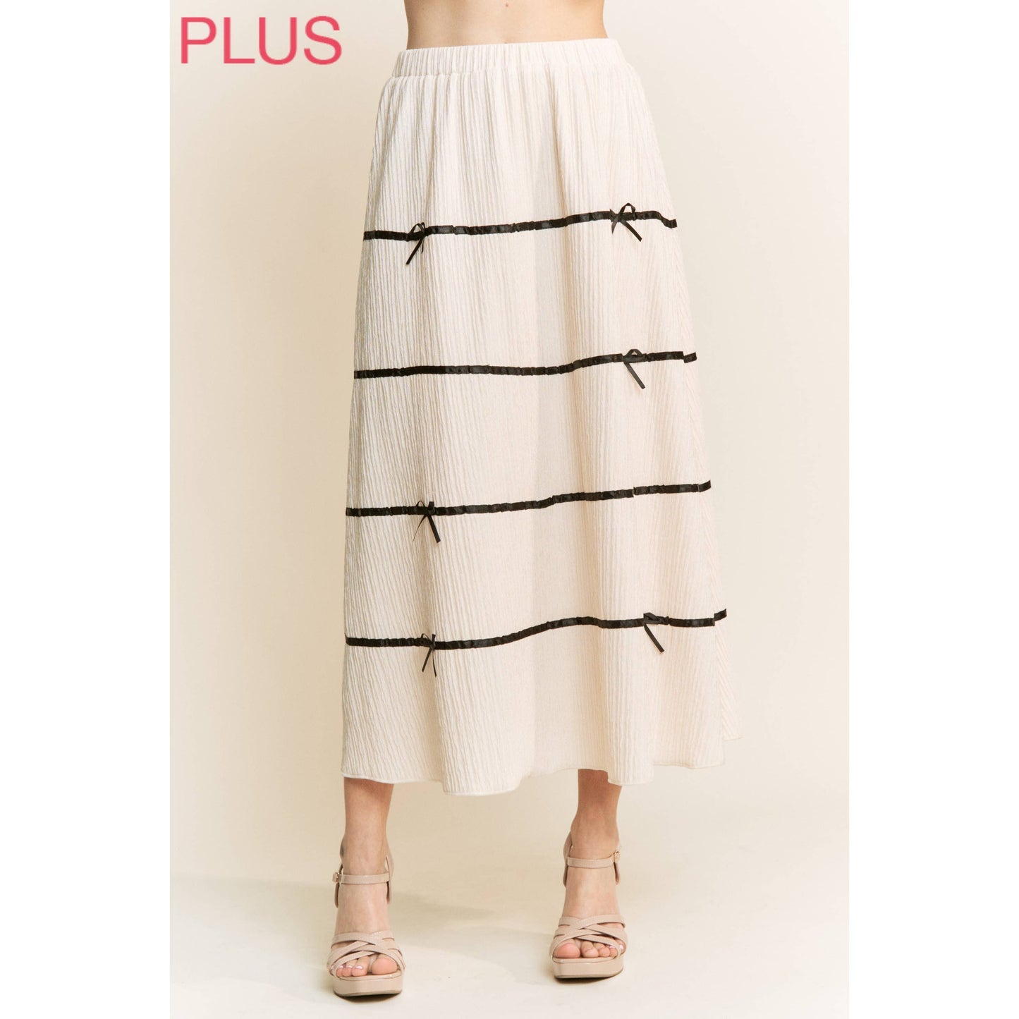 Chantilly Bow-Tier Maxi Skirt