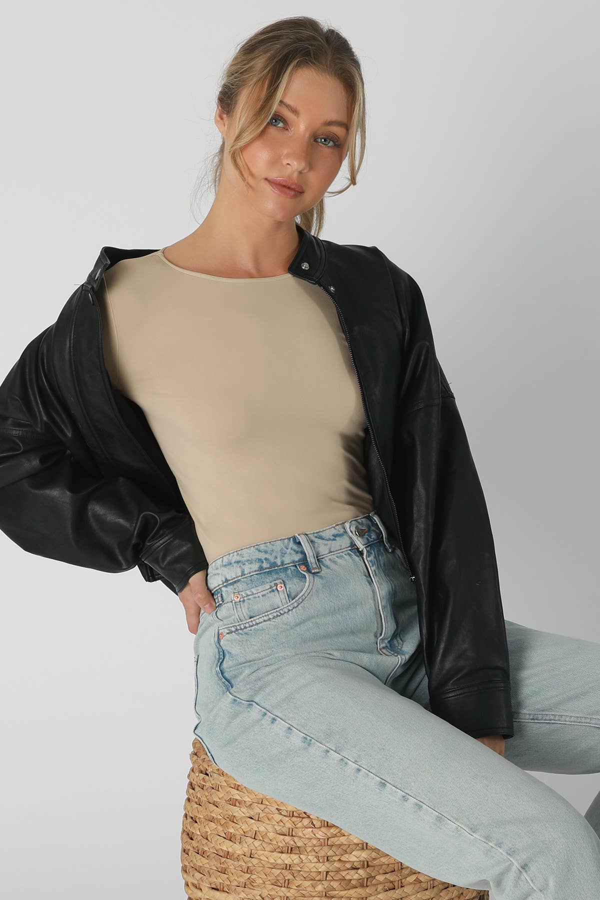 NS5423H - 3/4 Sleeve Crew Neck Top: 7 White