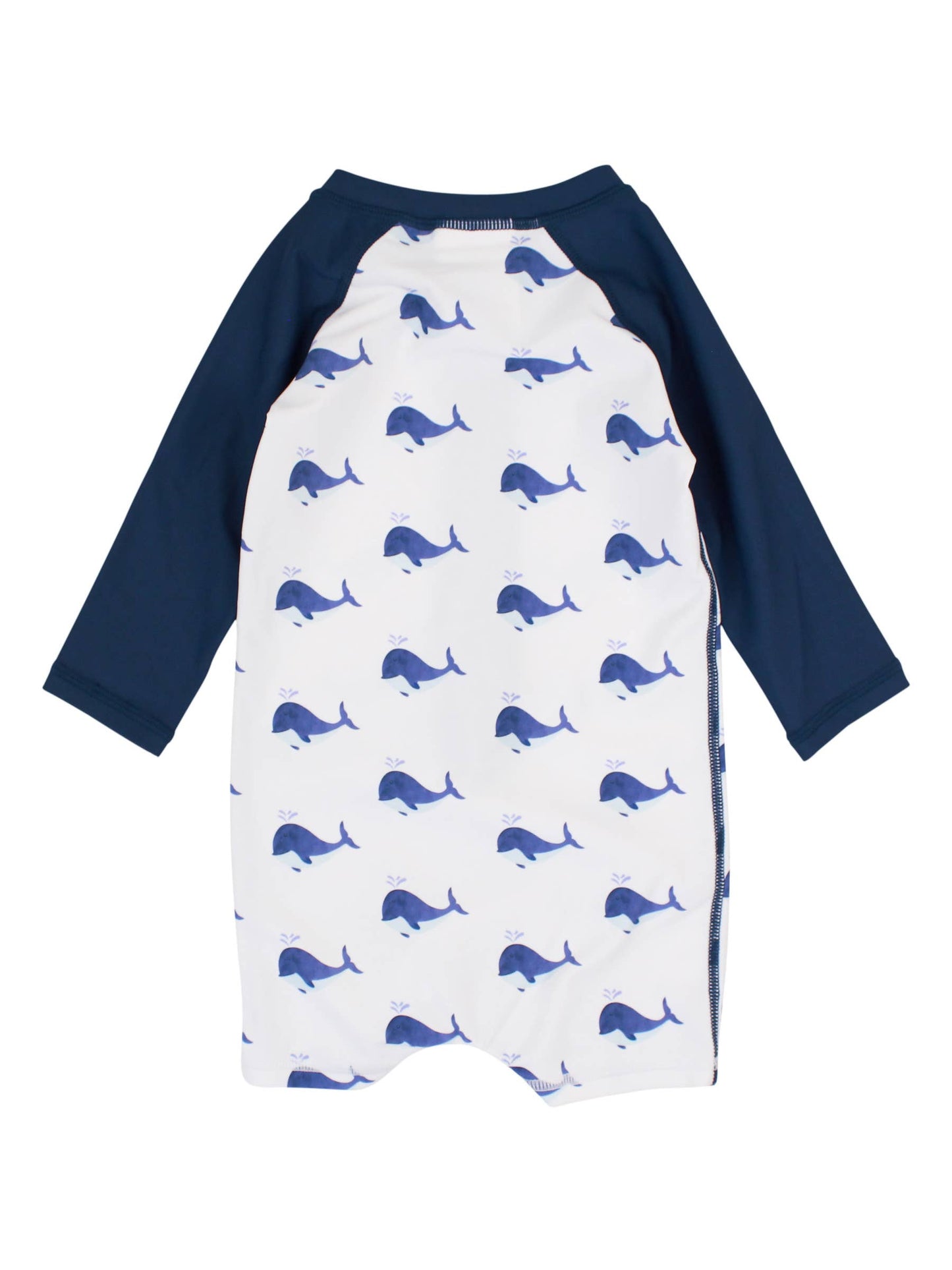 Baby Boys Whale Friends Long Sleeve One Piece Rash Guard: White / 12-18m