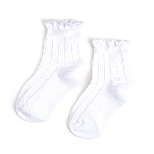 White Frill Midi Socks: 4-6 YEARS