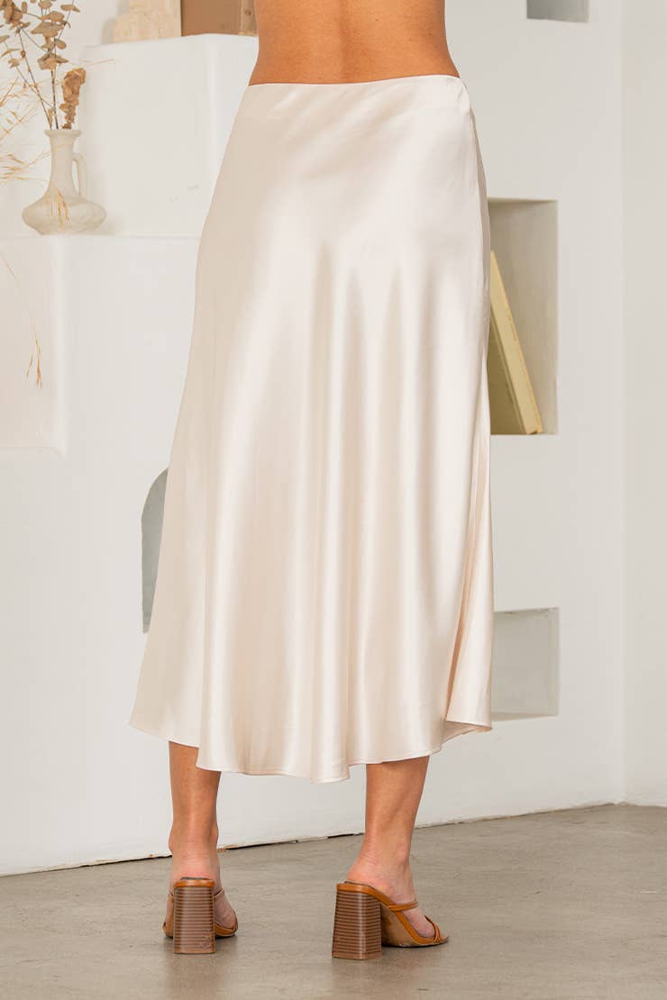 Pearl Meadow Plus Size Satin Skirt
