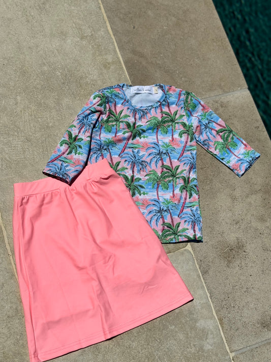 Girls Tropical Swim/Athletic Shirt