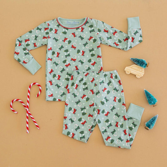 Deck the Wheels Long Pajamas: 10