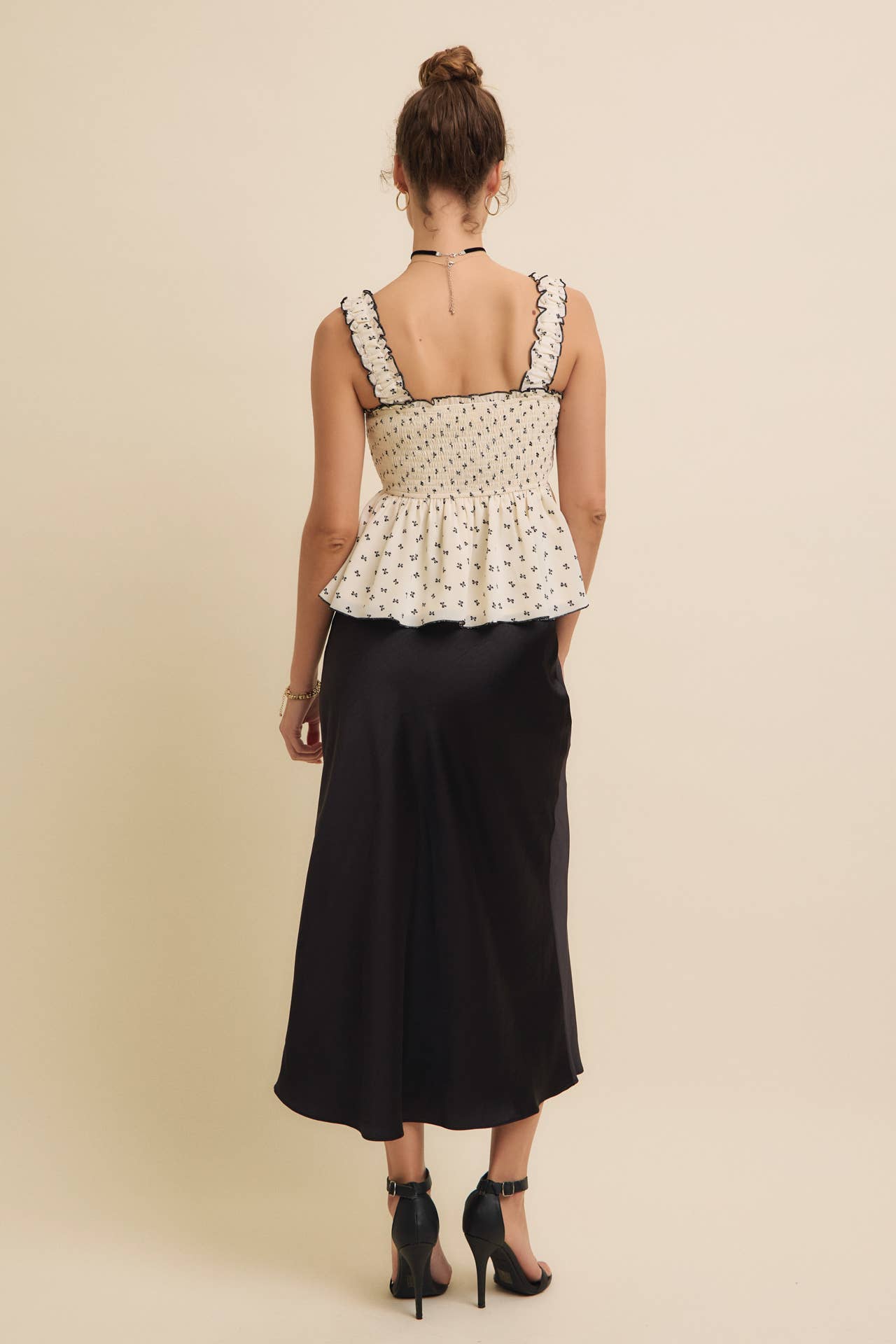 HIGH QUALITY THICK SILKY SATIN BIAS CUT MAXI SKIRT: BLACK / L