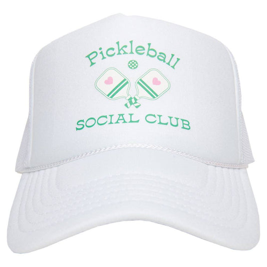 Pickleball Social Club (Paddles) Foam Trucker Cap: White