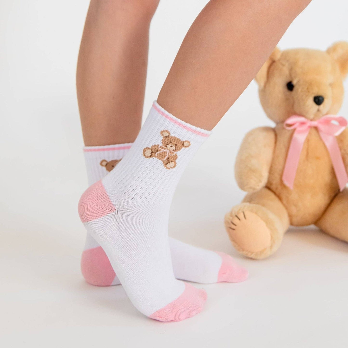 Teddy Bow Crew Socks 3-Pack