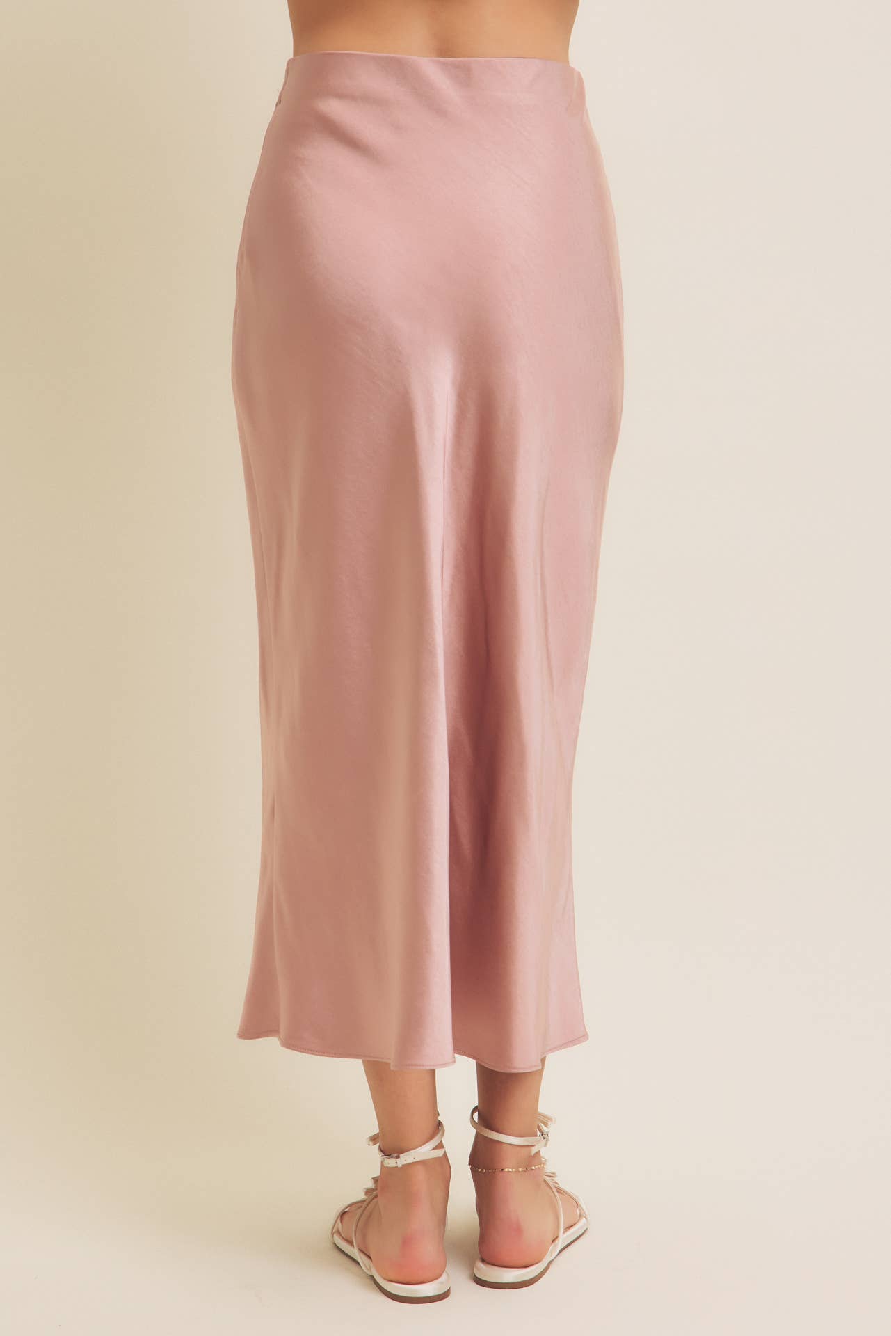 HIGH QUALITY THICK SILKY SATIN BIAS CUT MAXI SKIRT: BLACK / L