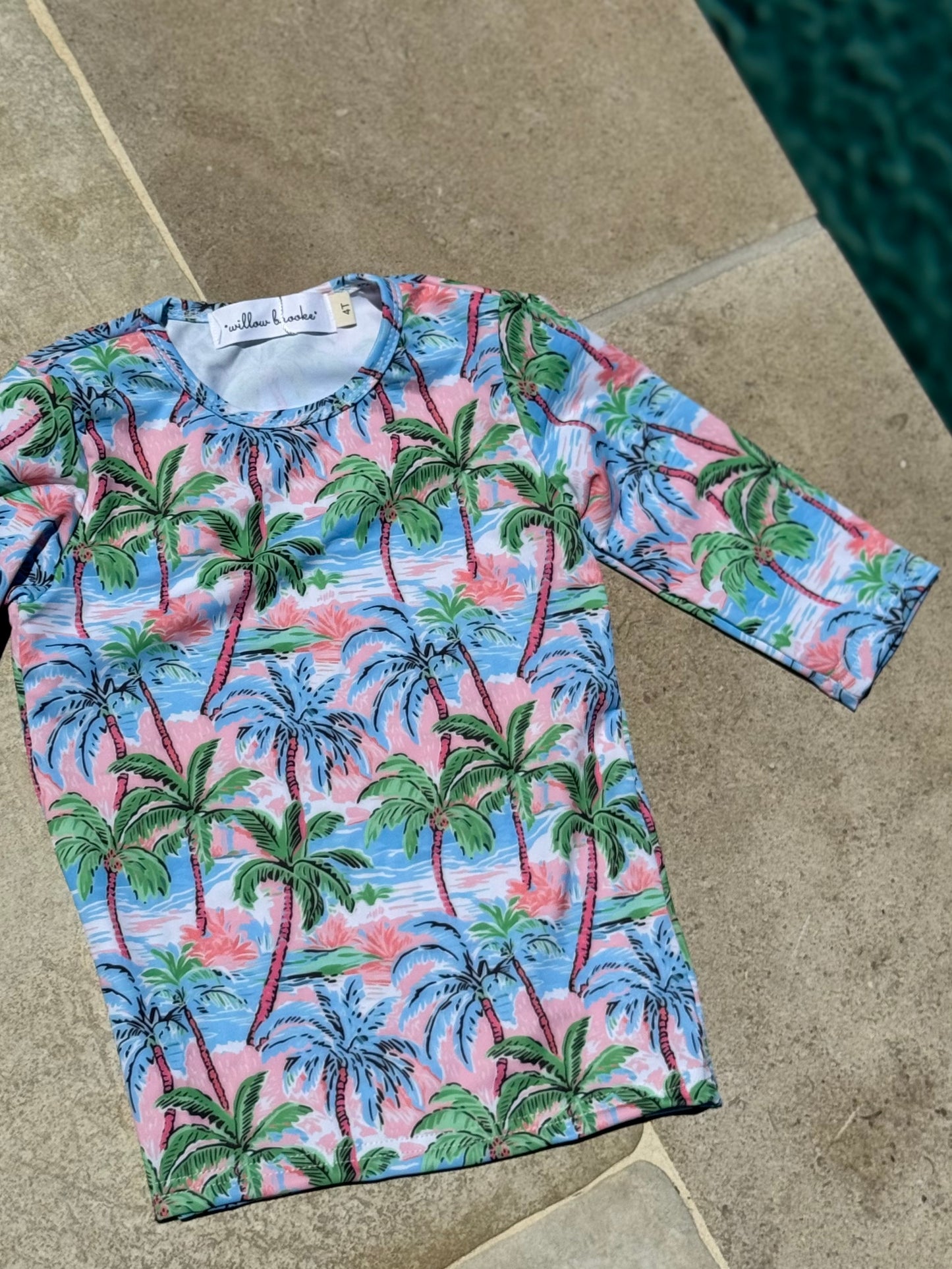 Girls Tropical Swim/Athletic Shirt