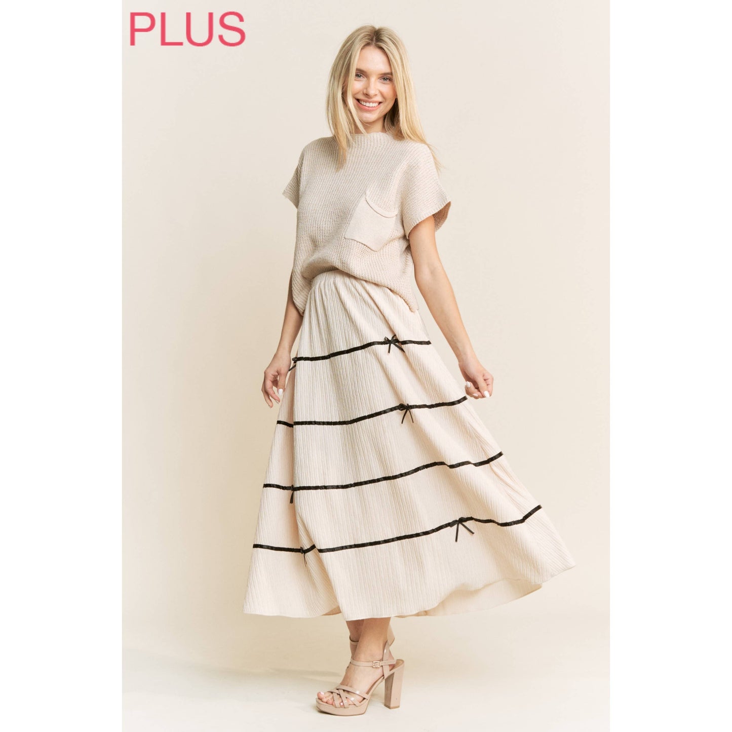 Chantilly Bow-Tier Maxi Skirt