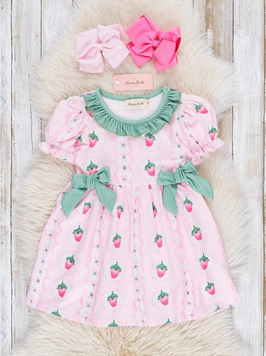 Strawberry Party Ruffle Dress: XXXL(7yrs)