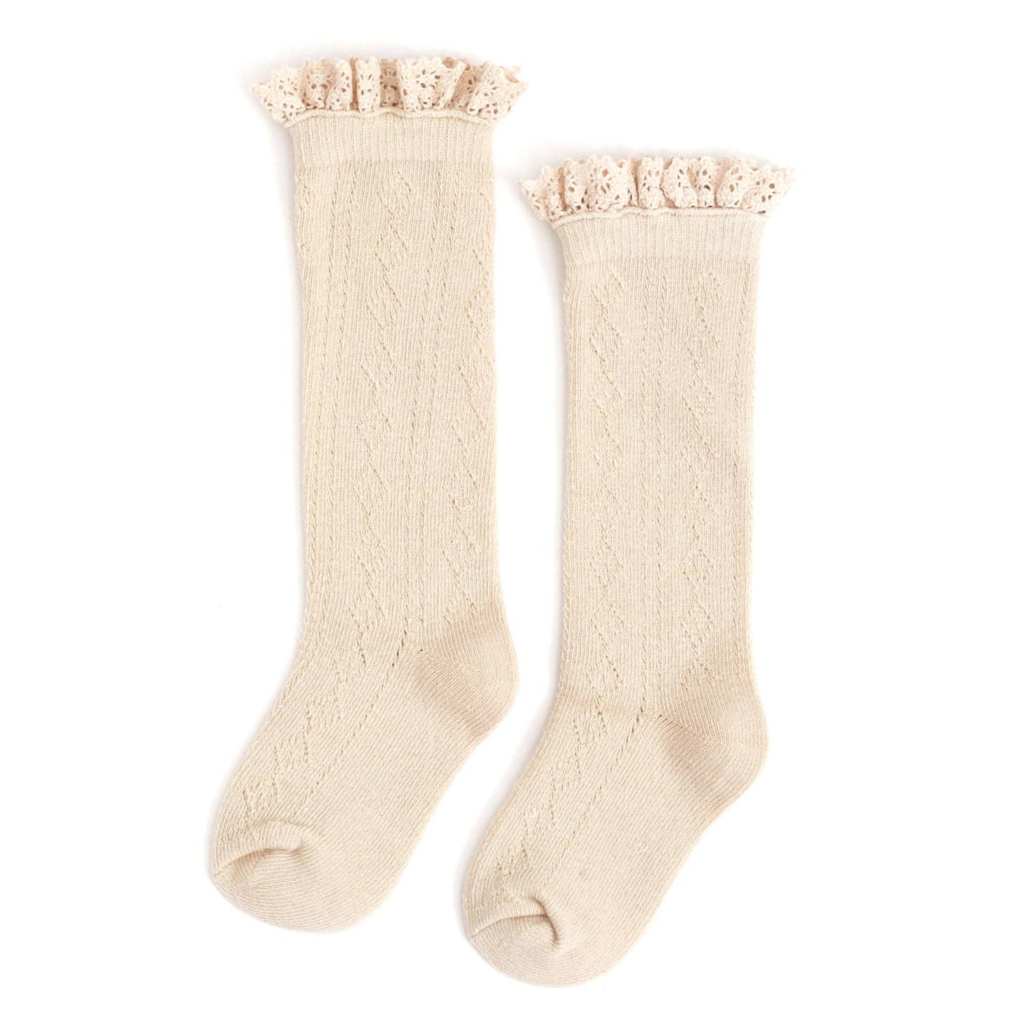 Vanilla Fancy Lace Top Knee High Socks: 0-6M
