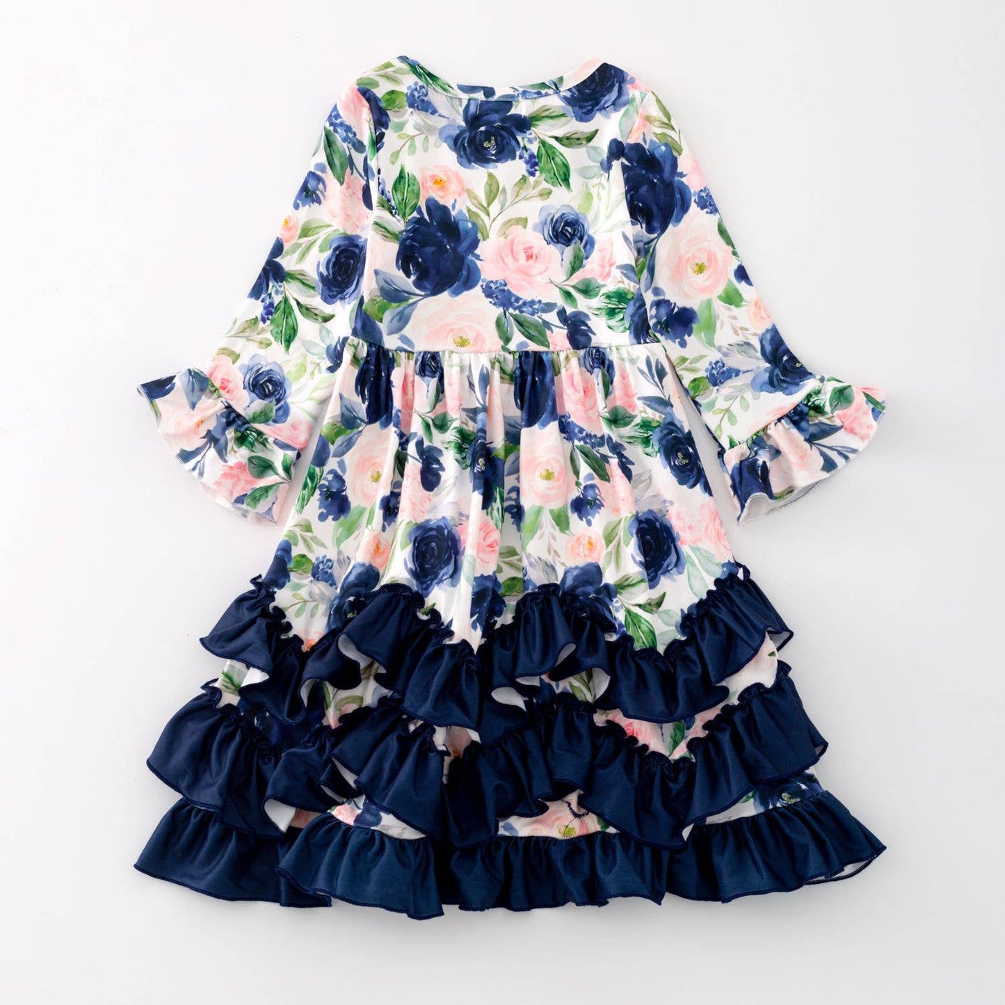 Navy Rose Maxi Girls Dress