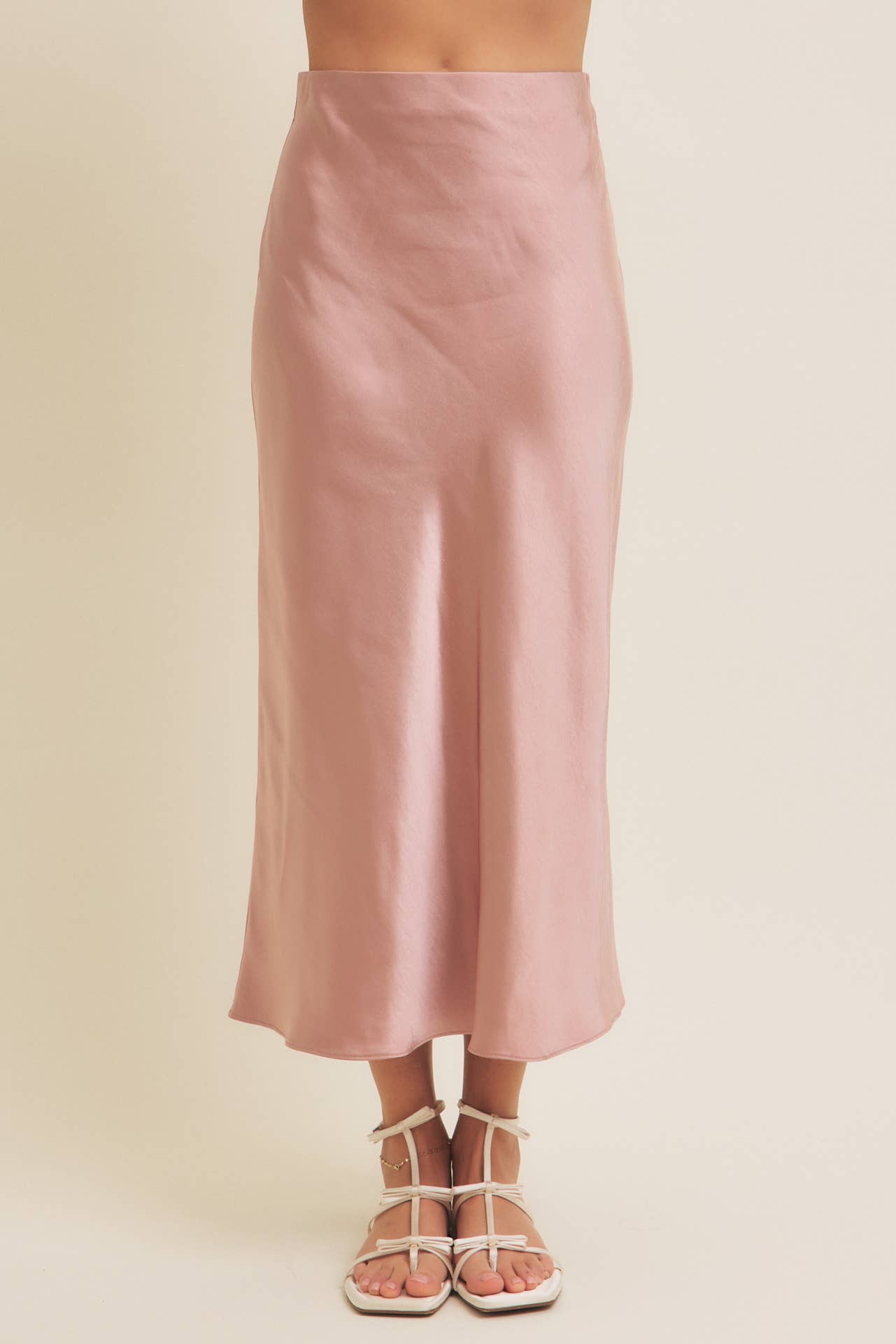 HIGH QUALITY THICK SILKY SATIN BIAS CUT MAXI SKIRT: BLACK / S
