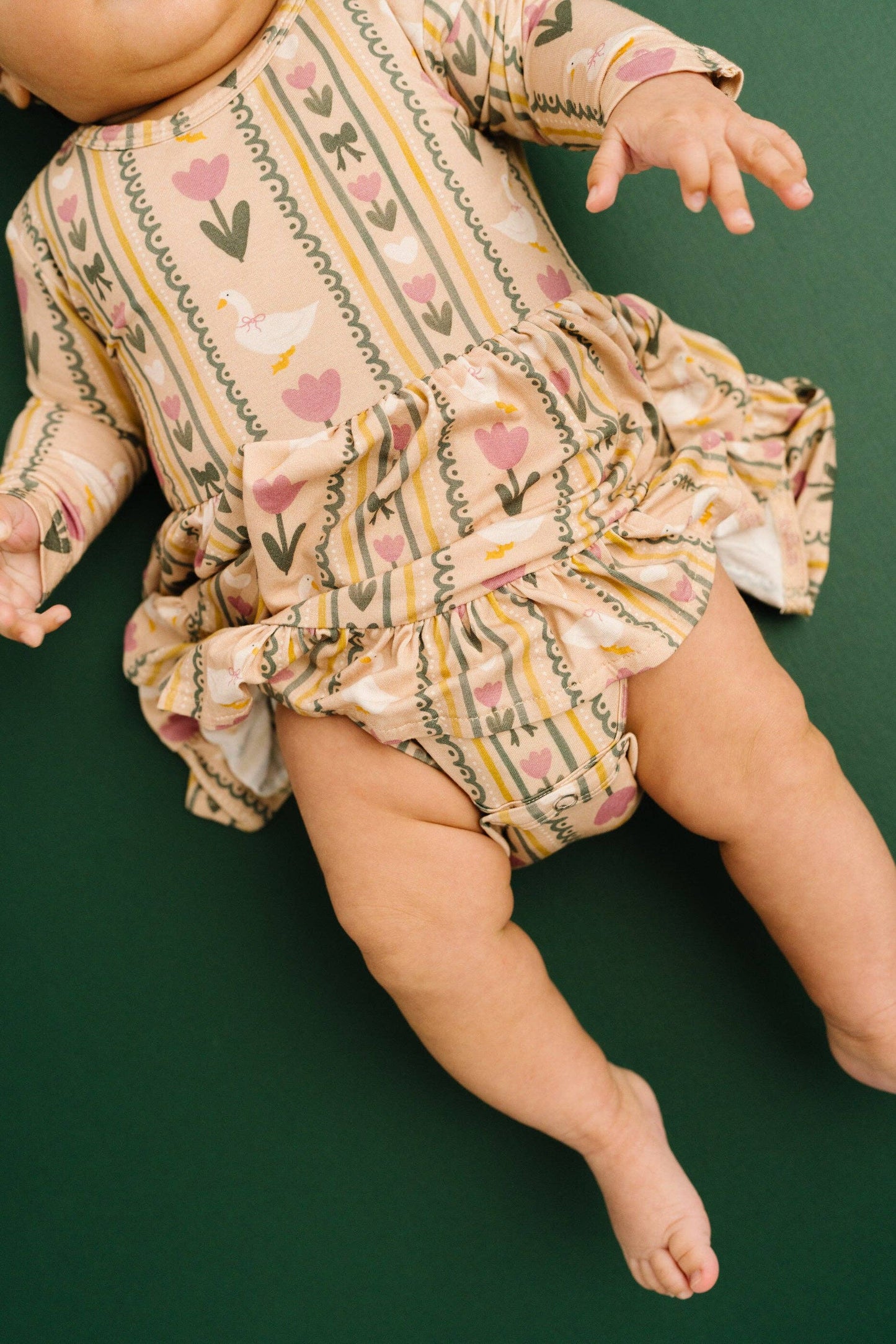 Spring Goose Long Sleeve Bodysuit Bamboo Dress: 3T