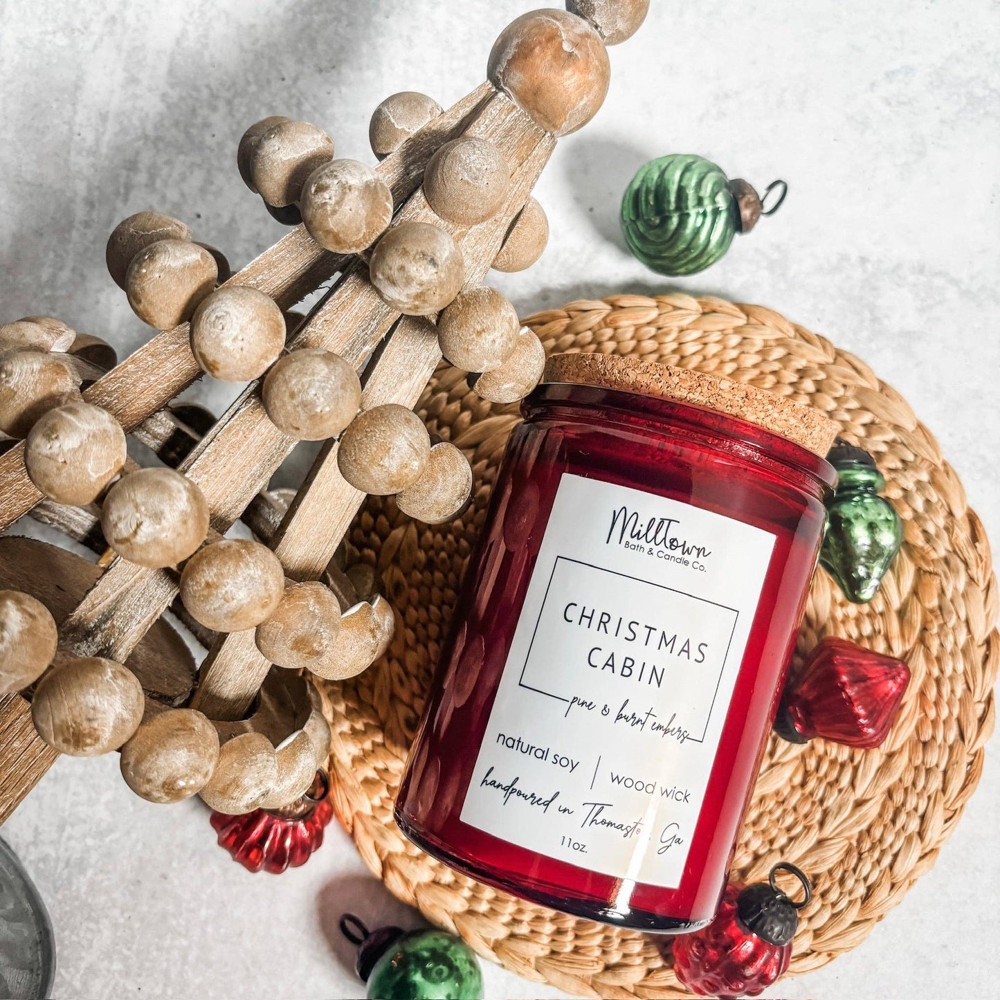 Christmas Cabin Soy Candle-100% Natural Soy Wax | Wooden-Wick Candles | Clean-Burning & Long-Lasting