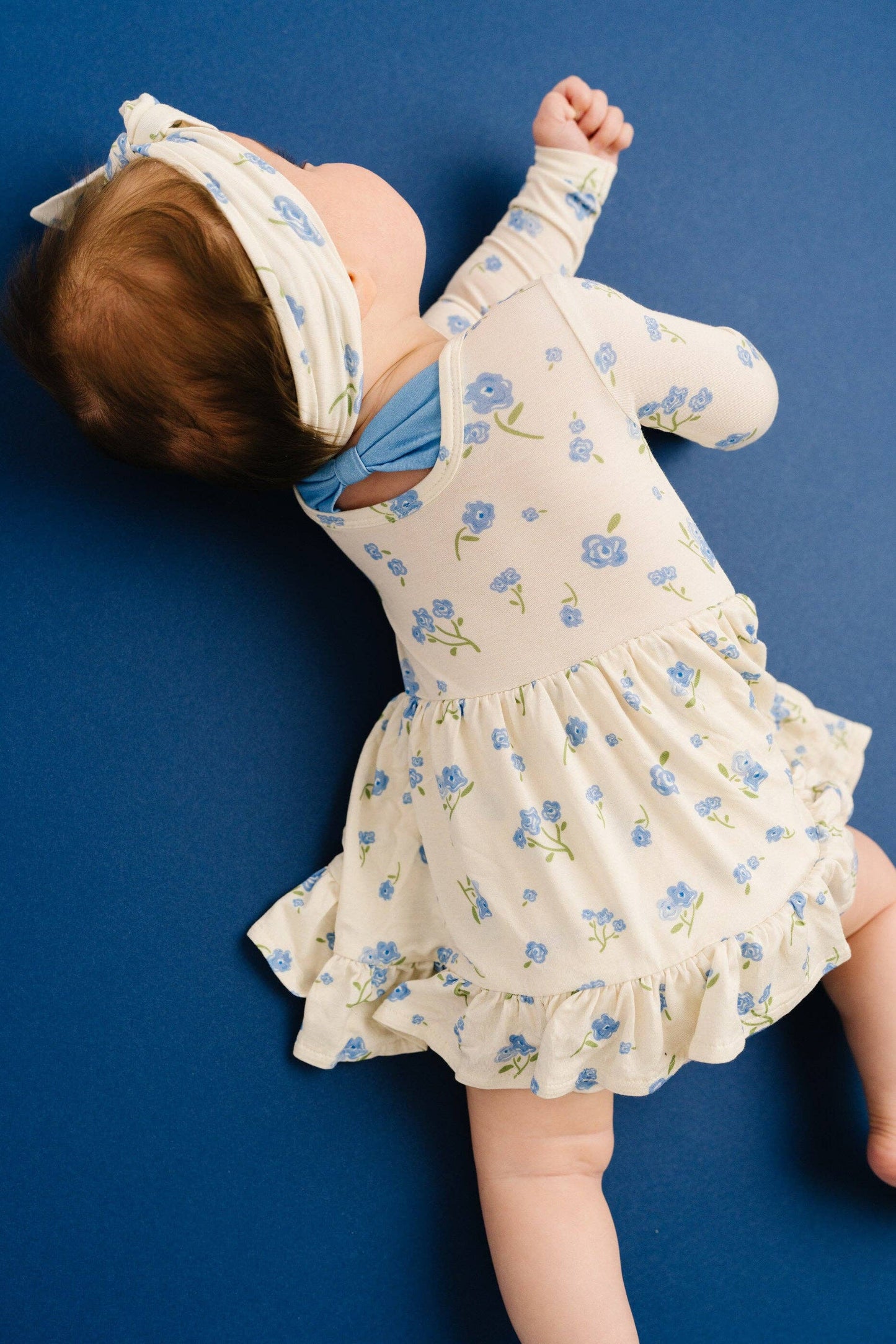 Blue Blooms Bodysuit Bamboo Dress: 2T