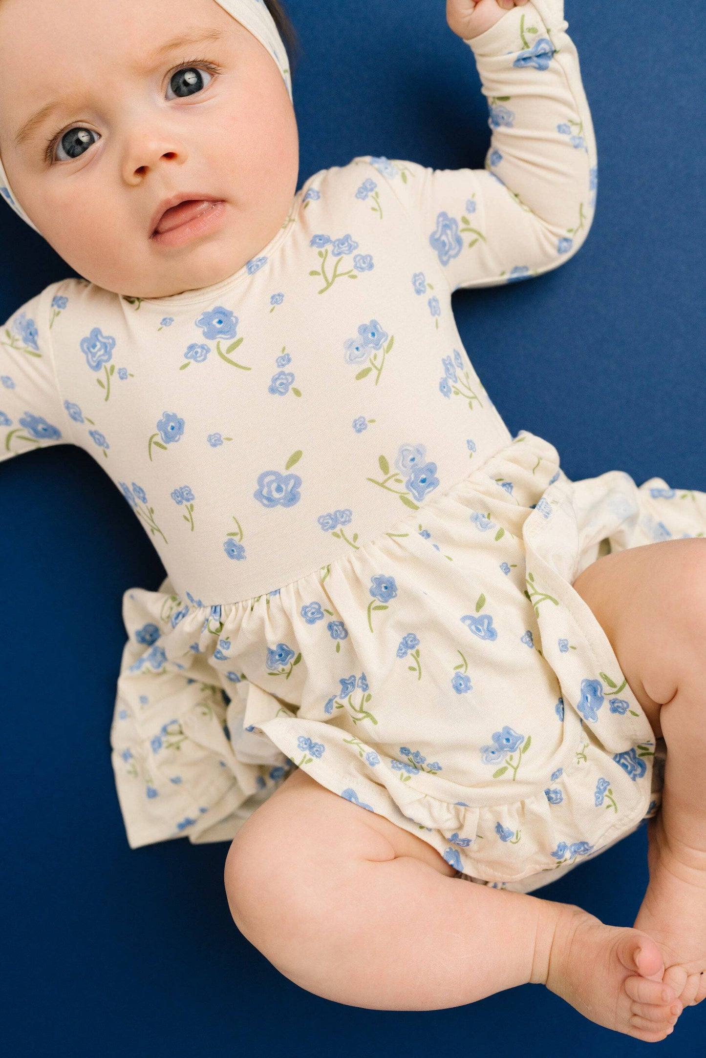 Blue Blooms Bodysuit Bamboo Dress: 2T